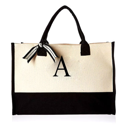 Tote Bag Fashion Canvas Totes Letters Flower Portable Beach Shoulder Shopping Casual Beach Bag Large Capacity Handbag Wholesale